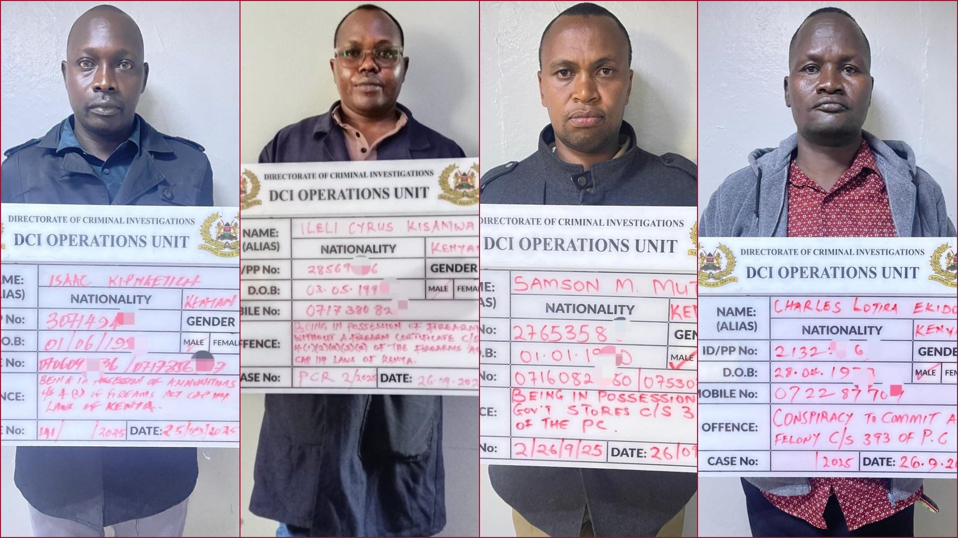 DCI ARRESTS FOUR OFFICERS